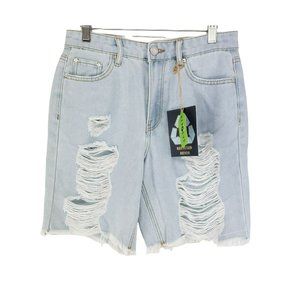 Indigo Rein Destroyed Cutoff Denim Shorts Women's Size 7/27 Light Wash